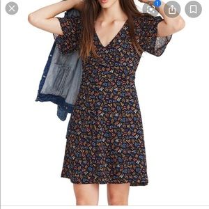 Madewell Floral V-neck Dress with Tie